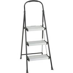 Step Stools Cosco Three Step Folding Step Stool with Rubber Hand Grip