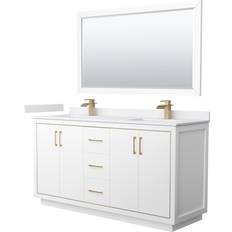 White Bathroom Furnitures Wyndham Collection WCF1111-66D-VCA-M58 Icon Standing Double