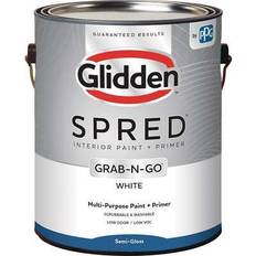 Glidden spred interior paint primer grab-n-go semi-gloss white gallon glidden