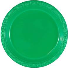 Jam Paper Round Plastic Party Small 7 inch Green 20/Pack