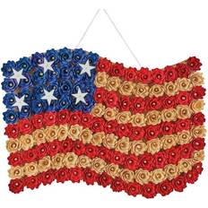 Etc Wooden Roses American Flag Wreath