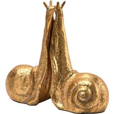 Storied Home 9" Gold Iron Snail Bookends Set Hello