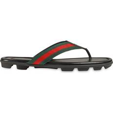 Gucci Sandals Gucci Web & Leather Thong Sandals