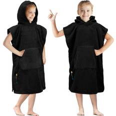 Kids hooded towel changing robe poncho swim surf bath towel 3-8 year boys girls