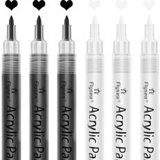 Flymax white paint pen, 6 pack 0.7mm acrylic white permanent