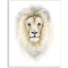 Stupell Industries Lion Mane Watercolor Kids' Nursery Safari Animal Fox Hollow Studios Painting