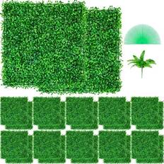 Vevor 24pcs 10x10" Artificial Boxwood Mat Privacy Fence Panels Grass