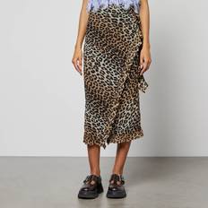 Ganni Leopard Print Wrap Skirt