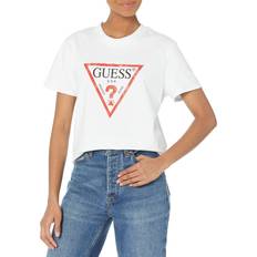 Guess Tops Guess Eco Triangle Logo Tee White