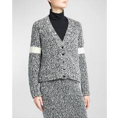 Moncler Clothing Moncler Wool-Blend Button-Front Cardigan BLACK