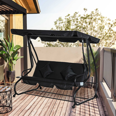 Canopy Porch Swings OutSunny 3 Seat Standing Swing Bench Porch Swing