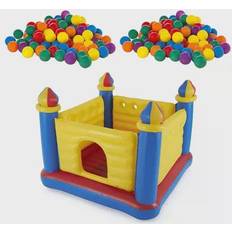 Intex Beach Ball Intex 100-Pack Plastic Balls 2 Pack w/ Inflatable Ball Pit Bouncer Ages 3-6