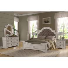 Wood bedroom furniture Roundhill Furniture Laval Wood Bedroom Dresser Mirror 2