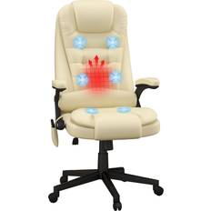 Homcom High-Back Vibration Massage Chair Heating Office Chair Beige