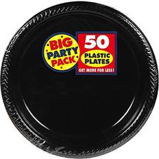 Amscan Disposable Plates Big Party 10.25" Black 50-pack