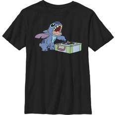 Disney Boy's Lilo & Stitch Record Scratch DJ Child T-shirt - Black