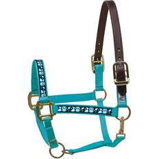 Perri s Ribbon Safety Halter Cob Turquoise/Owls