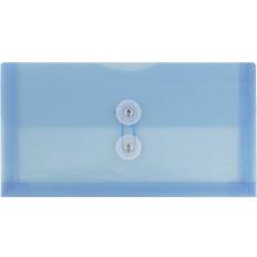Jam Paper Envelopes & Mailing Supplies Jam Paper #10 Plastic Envelopes 5.3x10 12/Pack Blue Button String Booklet