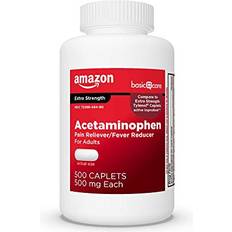 Paracetamol Medicines Amazon Basic Care Extra Strength Pain Relief, Acetaminophen Caplets, 500 500 Count