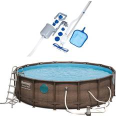 Swimming Pools & Accessories Bestway 16ft x 16ft x 48in Power Vista Pool Set w/ Vacuum & Maintenance Kit Brown