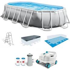 Pool robot Intex 16.5ft x 9ft 48in Frame Above Ground Swimming Pool Pump Set & Robot Vacuum Grey