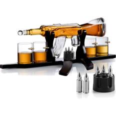Classic Touch Gun Decanter Set Bullet Whiskey Carafe