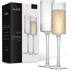 Glass Kitchen Accessories Joyjolt Elle Fluted Cylinder Champagne Glass