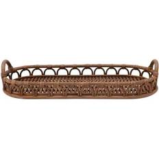 Storied Home Hand-Woven with Handles Serving Tray