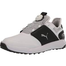 Puma Men Golf Shoes Puma Men's Ignite Elevate Disc Spikeless Boa Golf Shoes White/Black/Silver