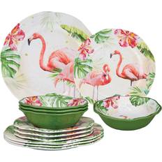 UP ware 12-Piece Flamingo Dinner Set 12