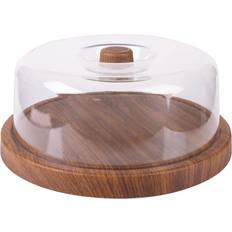 Luxe Party Mahogany Collection Serving Tray with Cover Cake Stand