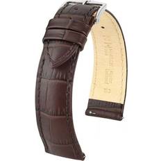 Klokkereim Hirsch Duke Embossed Leather Watch Brown Brun 18MM