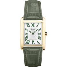 Accurist Rectangle Ladies' Green Leather