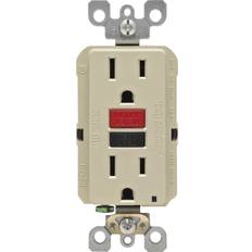 Wall Outlets Leviton duplex outlet receptacle gfci tamper resistant 15a self test slim ivory