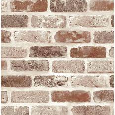 NextWall Adobe Washed Brick Peel and Stick Removable Wallpaper