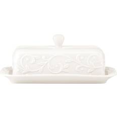 Butter Dishes Lenox Dinnerware, Opal Innocence Carved cream Butter Dish