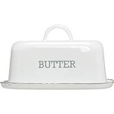 Butter Dishes Enameled Steel Black Rim Butter Dish