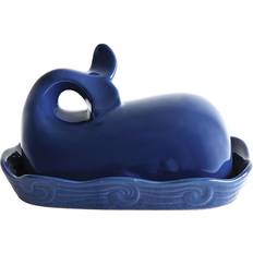 Butter Dishes Storied Home 7" Whale Shaped Butter Dish
