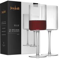 Glass Kitchen Accessories Joyjolt Elle Fluted Cylinder Long Wine Glass