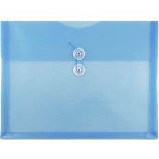 Blue Shipping, Packing & Mailing Supplies Jam Paper 9 3/4'' x 13'' 12pk Plastic Envelopes with Button and String Tie Closure, Letter Booklet Blue