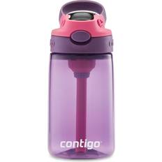 Contigo 14 oz. Kid's Plastic Water Bottle with Redesigned Autospout Straw 2-Pack Blue Poppy/Periwinkle/Clouds