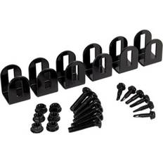 Fortress gloss black fence post end brackets