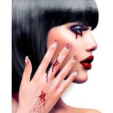 Künstliche Nägel & Nageldekoration Horror-Shop Weiße Fingernägel Blutspritzer 12 St. kaufen