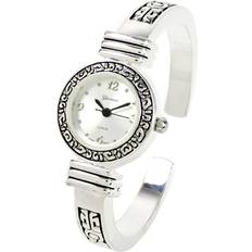 Ant Silver western style decorated bangle cuff watch for women