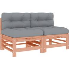 Brune Modulsofaer vidaXL natural douglas, middle Garden Chairs Armchairs with Cushions 2 Pine Modular Sofa