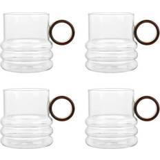 Glass Cups & Mugs Elle Set of 4 Borosilicate Cup