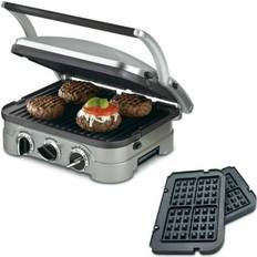 Panini Grills Sandwich Toasters Cuisinart GR-4N 5-in-1 Stainless Steel Griddler with Waffle Plates