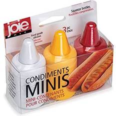 Joie msc set of three condiments mini squeeze bottles with nozzle caps