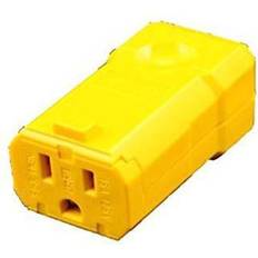 Leviton 081-5259vy 15a grnd cord connector, yellow