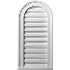 Ekena Millwork 16"H Cathedral Urethane Gable Vent Louver, Non-Functional Timber Roof Window